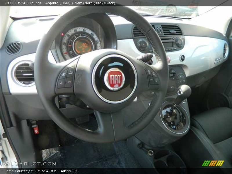 Argento (Silver) / Nero/Nero (Black/Black) 2013 Fiat 500 Lounge