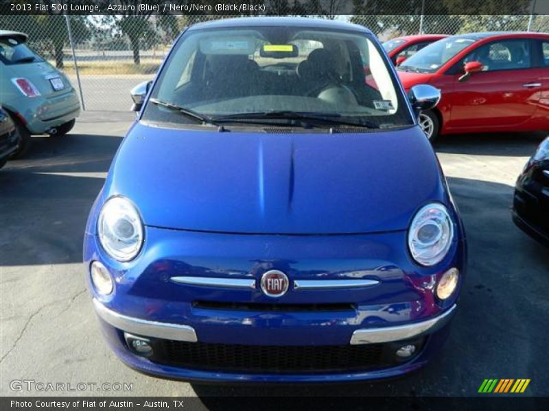 Azzuro (Blue) / Nero/Nero (Black/Black) 2013 Fiat 500 Lounge