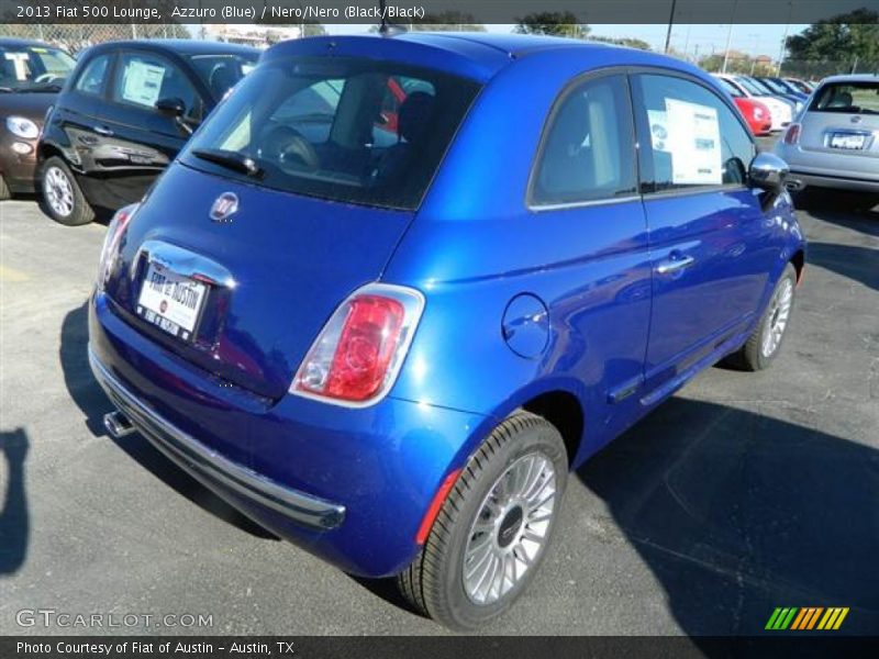 Azzuro (Blue) / Nero/Nero (Black/Black) 2013 Fiat 500 Lounge