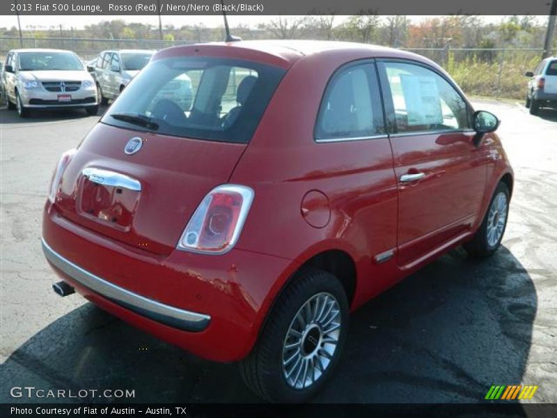 Rosso (Red) / Nero/Nero (Black/Black) 2013 Fiat 500 Lounge