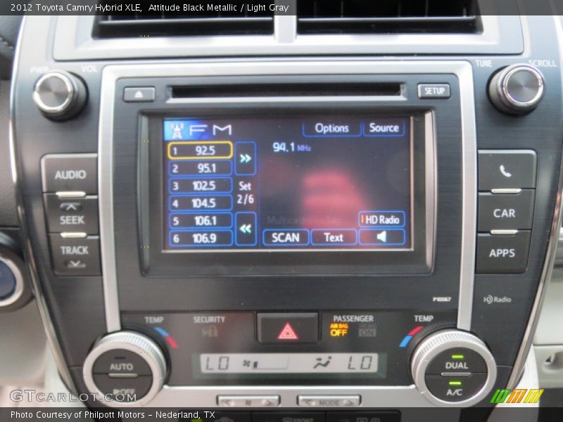 Attitude Black Metallic / Light Gray 2012 Toyota Camry Hybrid XLE