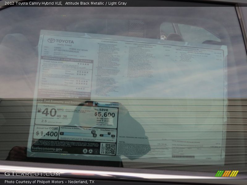 Attitude Black Metallic / Light Gray 2012 Toyota Camry Hybrid XLE
