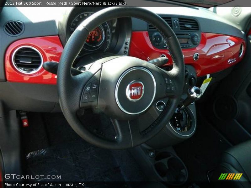 Rosso (Red) / Sport Nero/Nero (Black/Black) 2013 Fiat 500 Sport