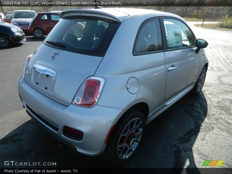 Argento (Silver) / Sport Nero/Nero (Black/Black) 2013 Fiat 500 Sport