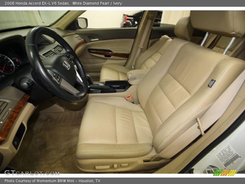 White Diamond Pearl / Ivory 2008 Honda Accord EX-L V6 Sedan