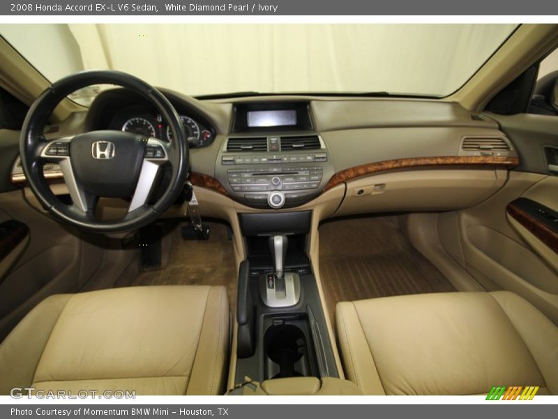White Diamond Pearl / Ivory 2008 Honda Accord EX-L V6 Sedan
