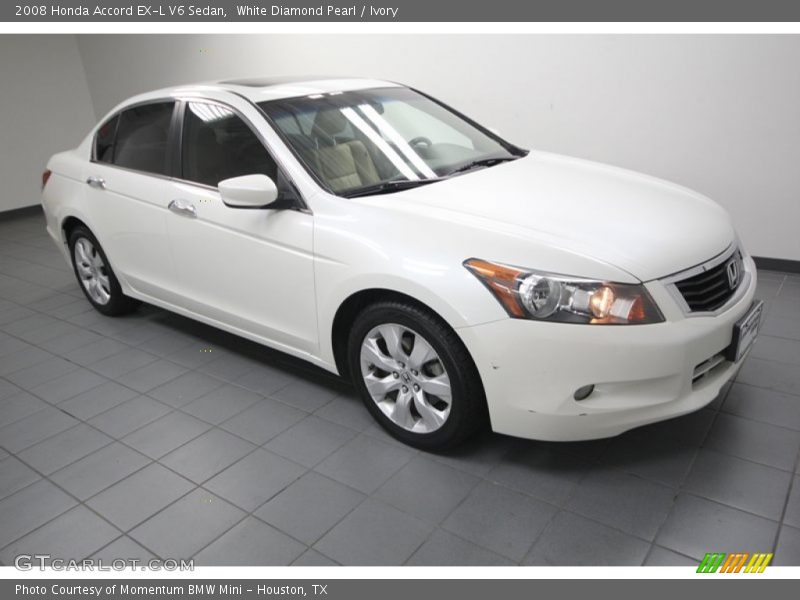 White Diamond Pearl / Ivory 2008 Honda Accord EX-L V6 Sedan