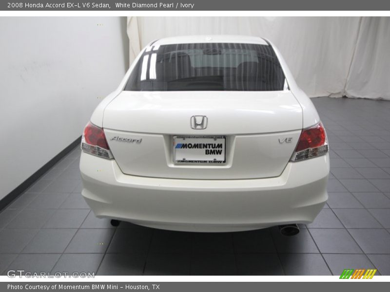 White Diamond Pearl / Ivory 2008 Honda Accord EX-L V6 Sedan