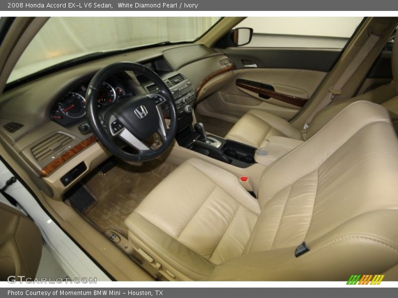 White Diamond Pearl / Ivory 2008 Honda Accord EX-L V6 Sedan