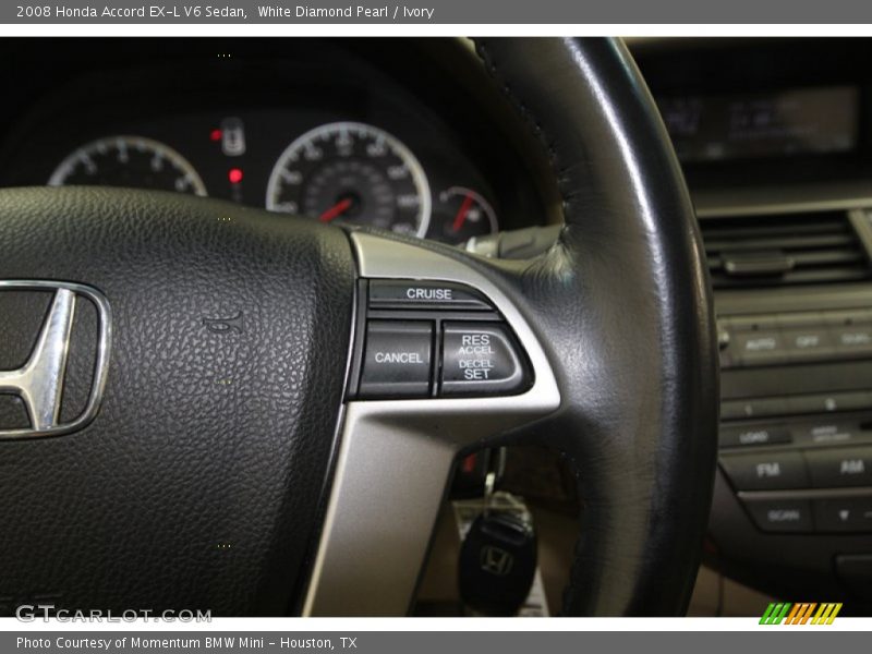 White Diamond Pearl / Ivory 2008 Honda Accord EX-L V6 Sedan