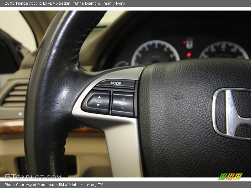 White Diamond Pearl / Ivory 2008 Honda Accord EX-L V6 Sedan