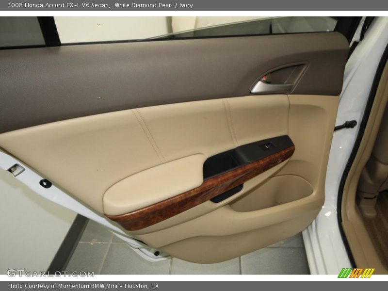 White Diamond Pearl / Ivory 2008 Honda Accord EX-L V6 Sedan