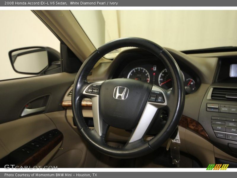 White Diamond Pearl / Ivory 2008 Honda Accord EX-L V6 Sedan