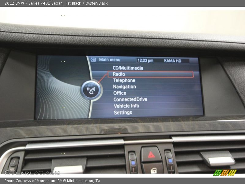 Jet Black / Oyster/Black 2012 BMW 7 Series 740Li Sedan