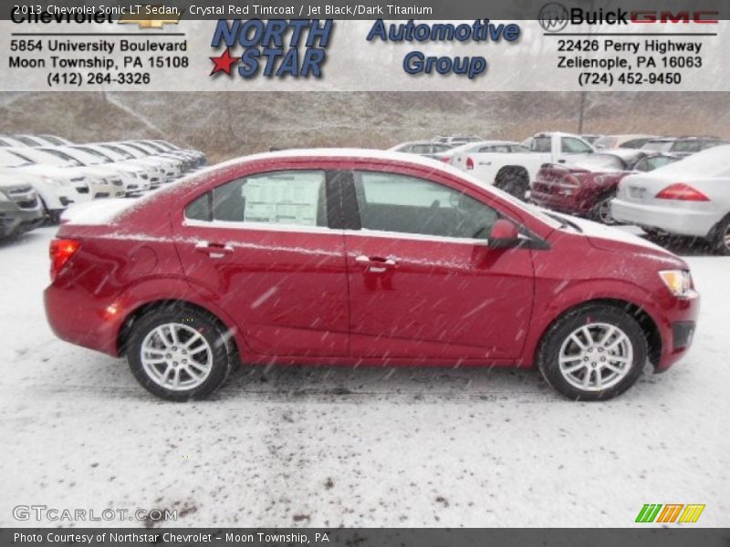 Crystal Red Tintcoat / Jet Black/Dark Titanium 2013 Chevrolet Sonic LT Sedan