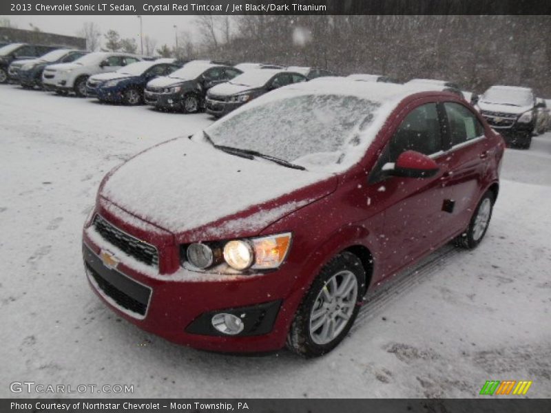 Crystal Red Tintcoat / Jet Black/Dark Titanium 2013 Chevrolet Sonic LT Sedan