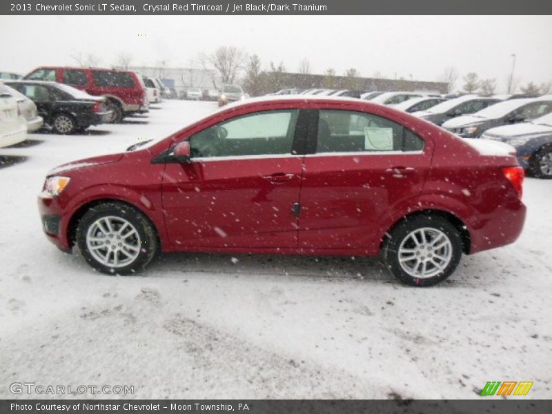 Crystal Red Tintcoat / Jet Black/Dark Titanium 2013 Chevrolet Sonic LT Sedan