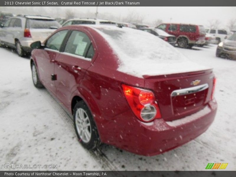 Crystal Red Tintcoat / Jet Black/Dark Titanium 2013 Chevrolet Sonic LT Sedan