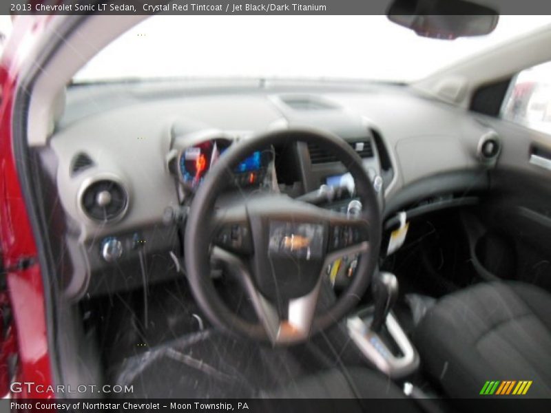 Crystal Red Tintcoat / Jet Black/Dark Titanium 2013 Chevrolet Sonic LT Sedan