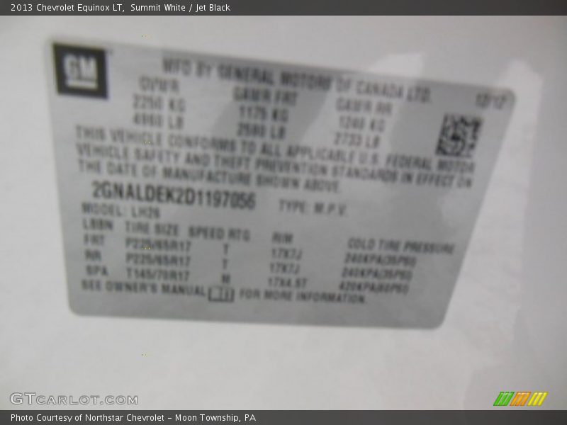 Summit White / Jet Black 2013 Chevrolet Equinox LT