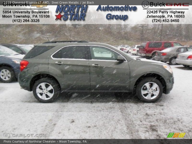 Steel Green Metallic / Jet Black 2013 Chevrolet Equinox LT AWD