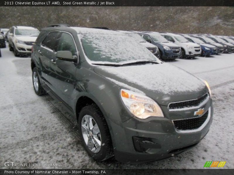 Steel Green Metallic / Jet Black 2013 Chevrolet Equinox LT AWD