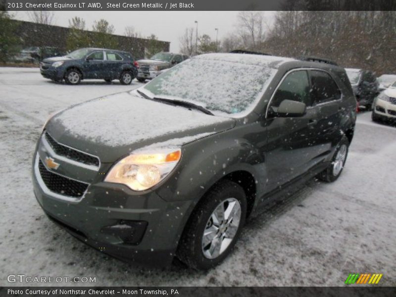 Steel Green Metallic / Jet Black 2013 Chevrolet Equinox LT AWD