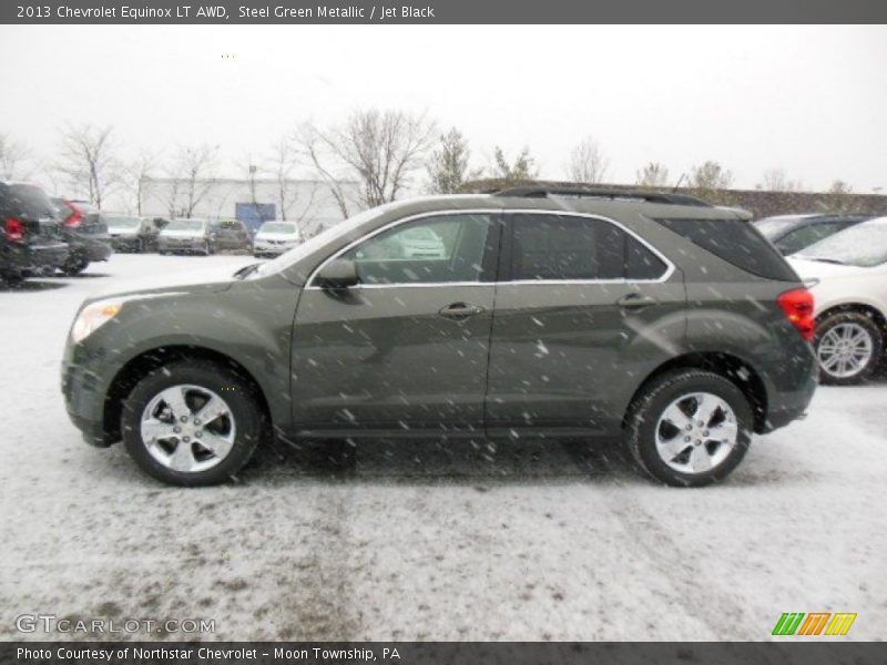 Steel Green Metallic / Jet Black 2013 Chevrolet Equinox LT AWD