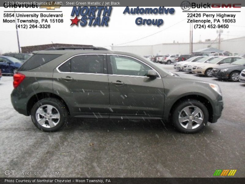 Steel Green Metallic / Jet Black 2013 Chevrolet Equinox LT AWD