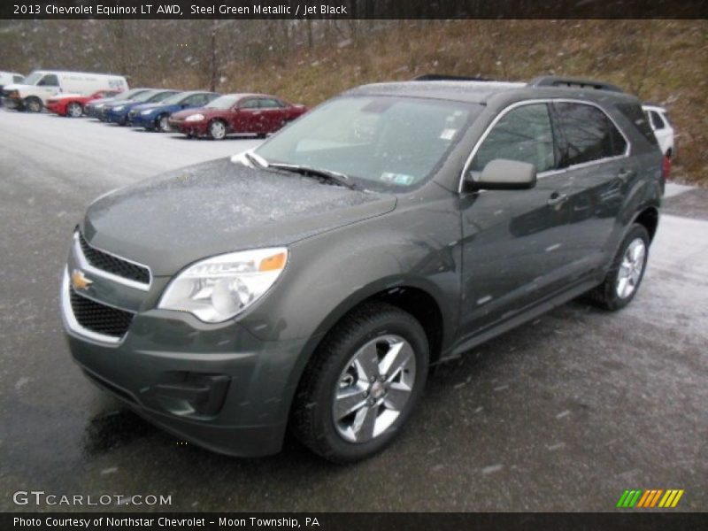 Steel Green Metallic / Jet Black 2013 Chevrolet Equinox LT AWD