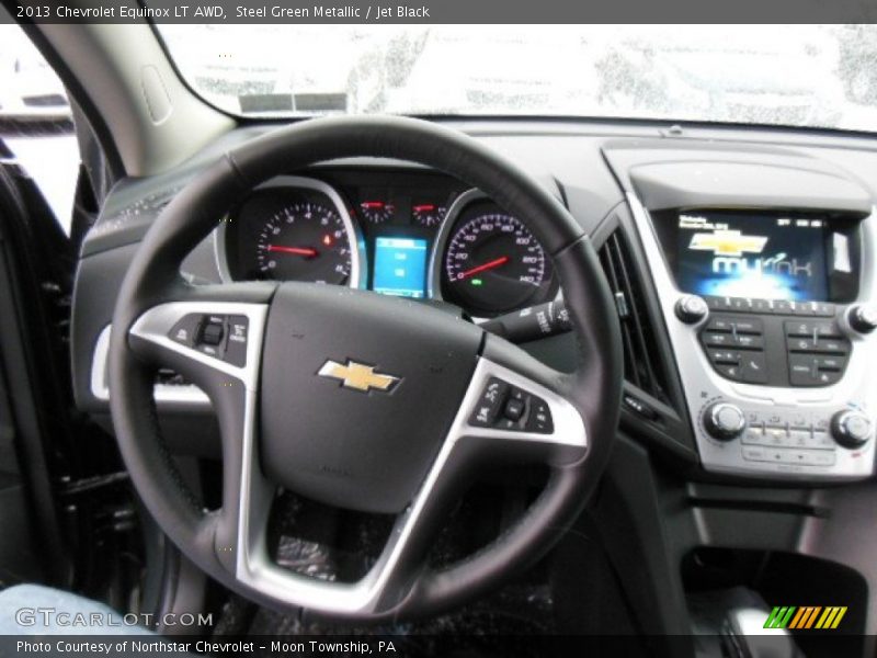 Steel Green Metallic / Jet Black 2013 Chevrolet Equinox LT AWD