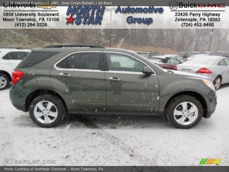 Steel Green Metallic / Jet Black 2013 Chevrolet Equinox LT AWD