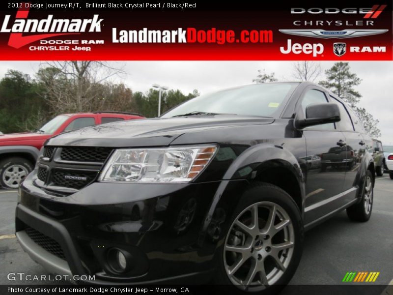 Brilliant Black Crystal Pearl / Black/Red 2012 Dodge Journey R/T
