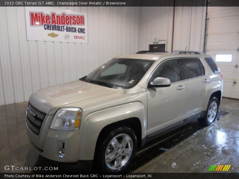 Champagne Silver Metallic / Brownstone 2013 GMC Terrain SLT AWD