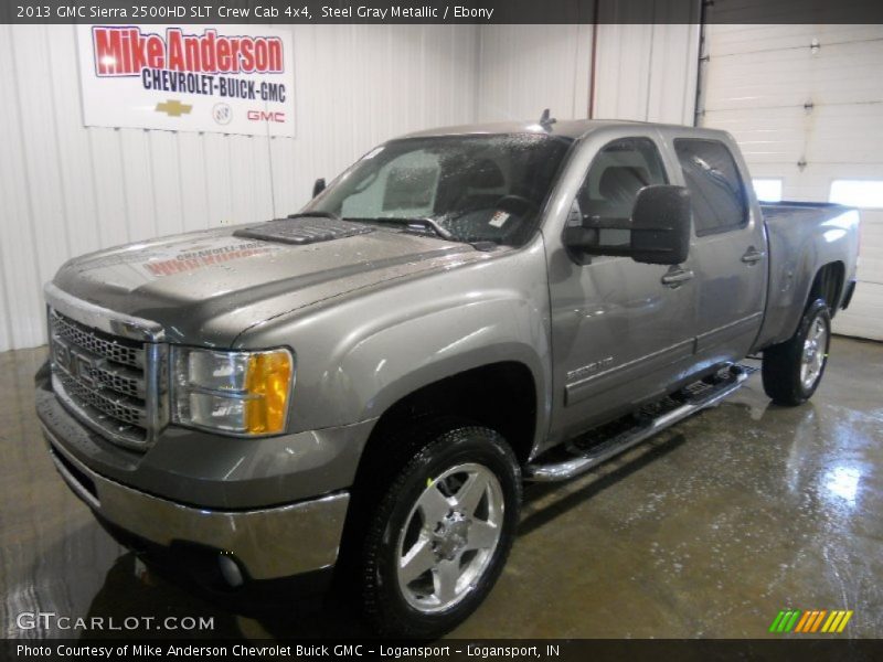 Steel Gray Metallic / Ebony 2013 GMC Sierra 2500HD SLT Crew Cab 4x4