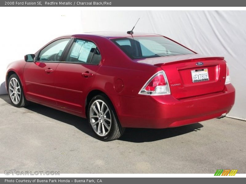 Redfire Metallic / Charcoal Black/Red 2008 Ford Fusion SE