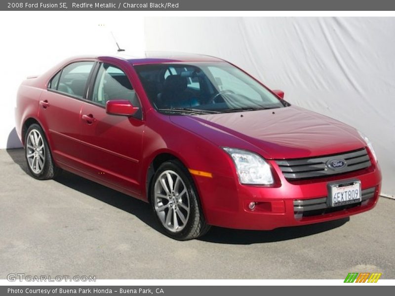 Redfire Metallic / Charcoal Black/Red 2008 Ford Fusion SE