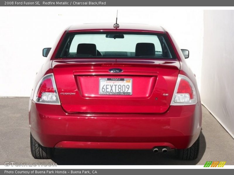 Redfire Metallic / Charcoal Black/Red 2008 Ford Fusion SE