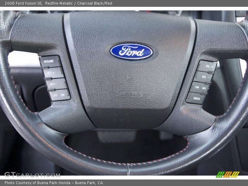 Redfire Metallic / Charcoal Black/Red 2008 Ford Fusion SE