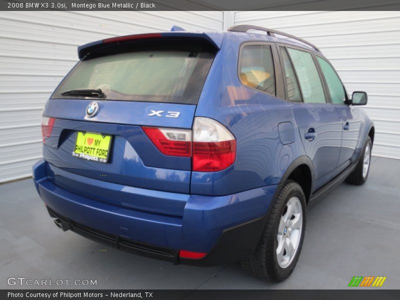 Montego Blue Metallic / Black 2008 BMW X3 3.0si