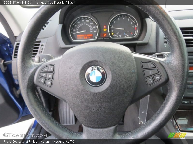 Montego Blue Metallic / Black 2008 BMW X3 3.0si