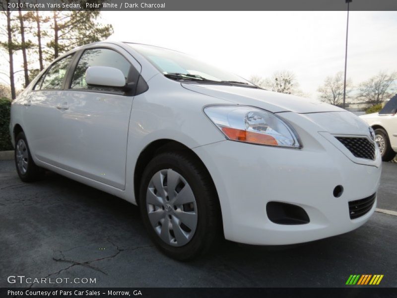 Polar White / Dark Charcoal 2010 Toyota Yaris Sedan