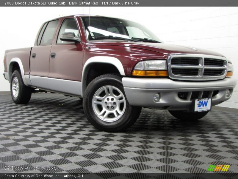 Dark Garnet Red Pearl / Dark Slate Gray 2003 Dodge Dakota SLT Quad Cab
