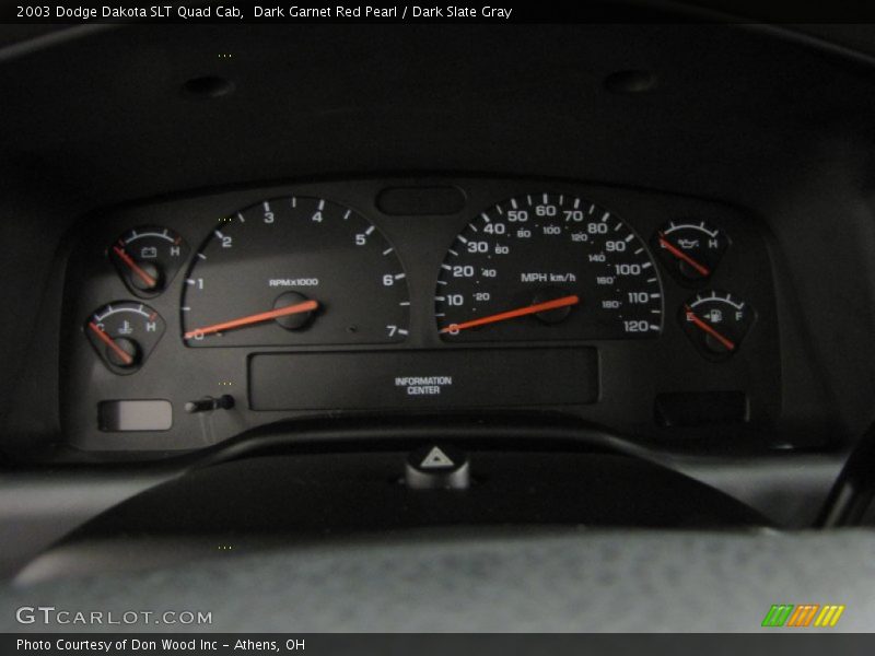 Dark Garnet Red Pearl / Dark Slate Gray 2003 Dodge Dakota SLT Quad Cab