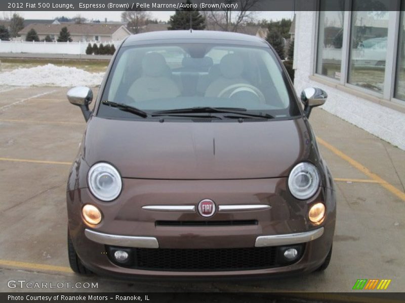 Espresso (Brown) / Pelle Marrone/Avorio (Brown/Ivory) 2012 Fiat 500 Lounge