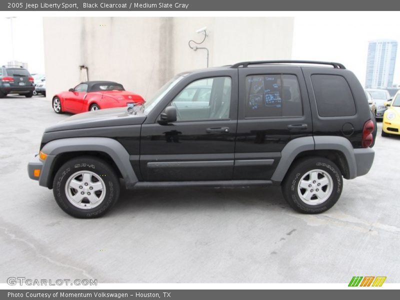 Black Clearcoat / Medium Slate Gray 2005 Jeep Liberty Sport