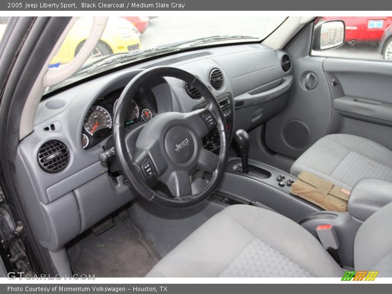 Black Clearcoat / Medium Slate Gray 2005 Jeep Liberty Sport