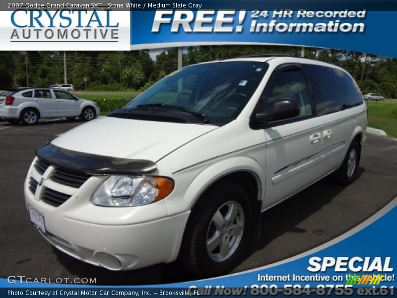 Stone White / Medium Slate Gray 2007 Dodge Grand Caravan SXT