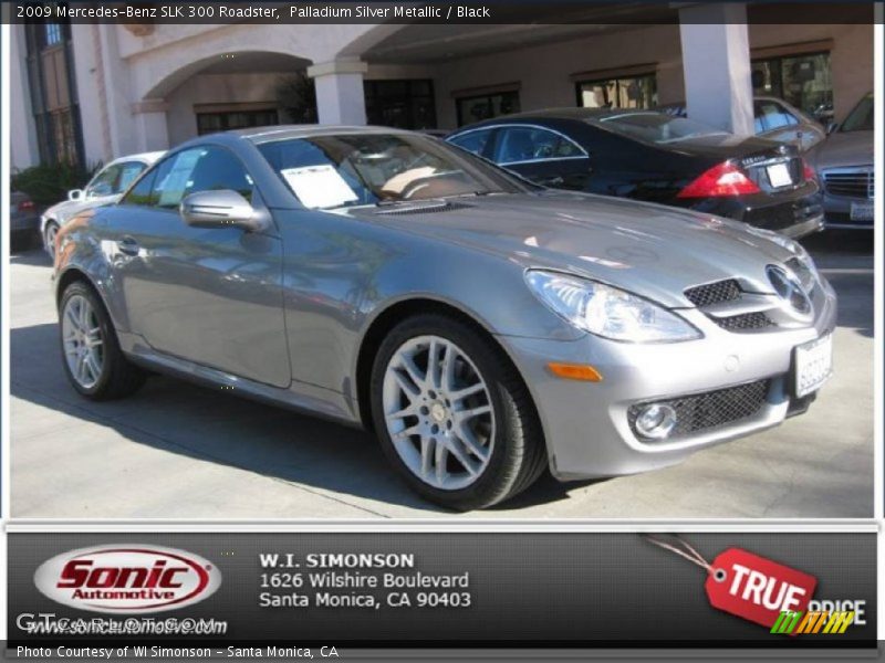 Palladium Silver Metallic / Black 2009 Mercedes-Benz SLK 300 Roadster