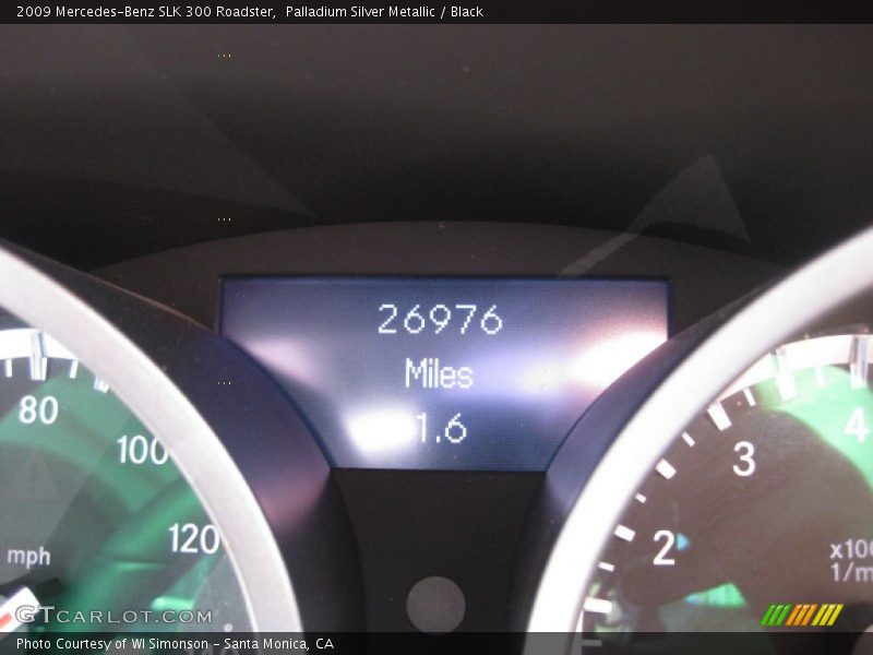 Palladium Silver Metallic / Black 2009 Mercedes-Benz SLK 300 Roadster